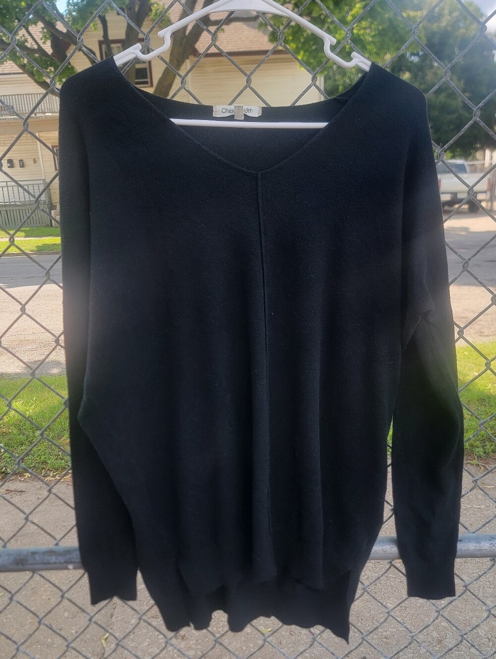 Cherry Cloth L v Neck Sweater
